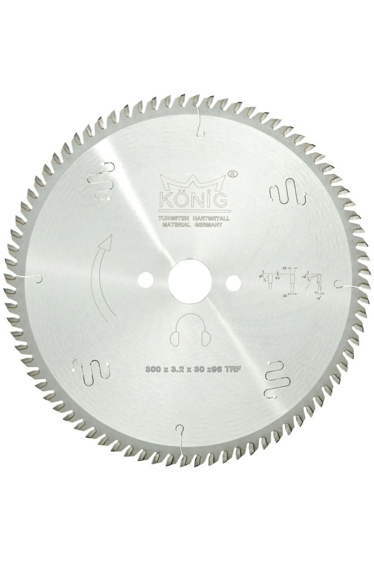 König KÖNİG TRFS DİŞLİ ELMAS UÇLU HASSAS KESİM DAİRE TESTERE 300X3.2X30Z96 TRFS
