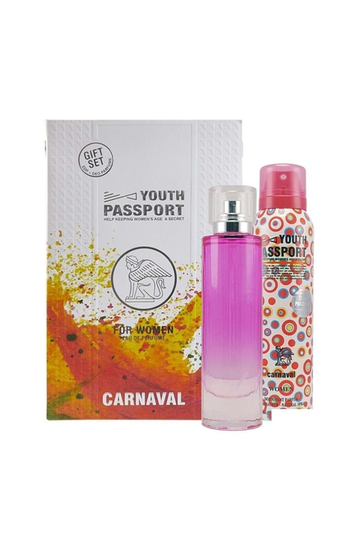 دئودورانت زنانه 75 میلی لیتری Carnaval Edp ست 150 میلی لیتری Youth Passport