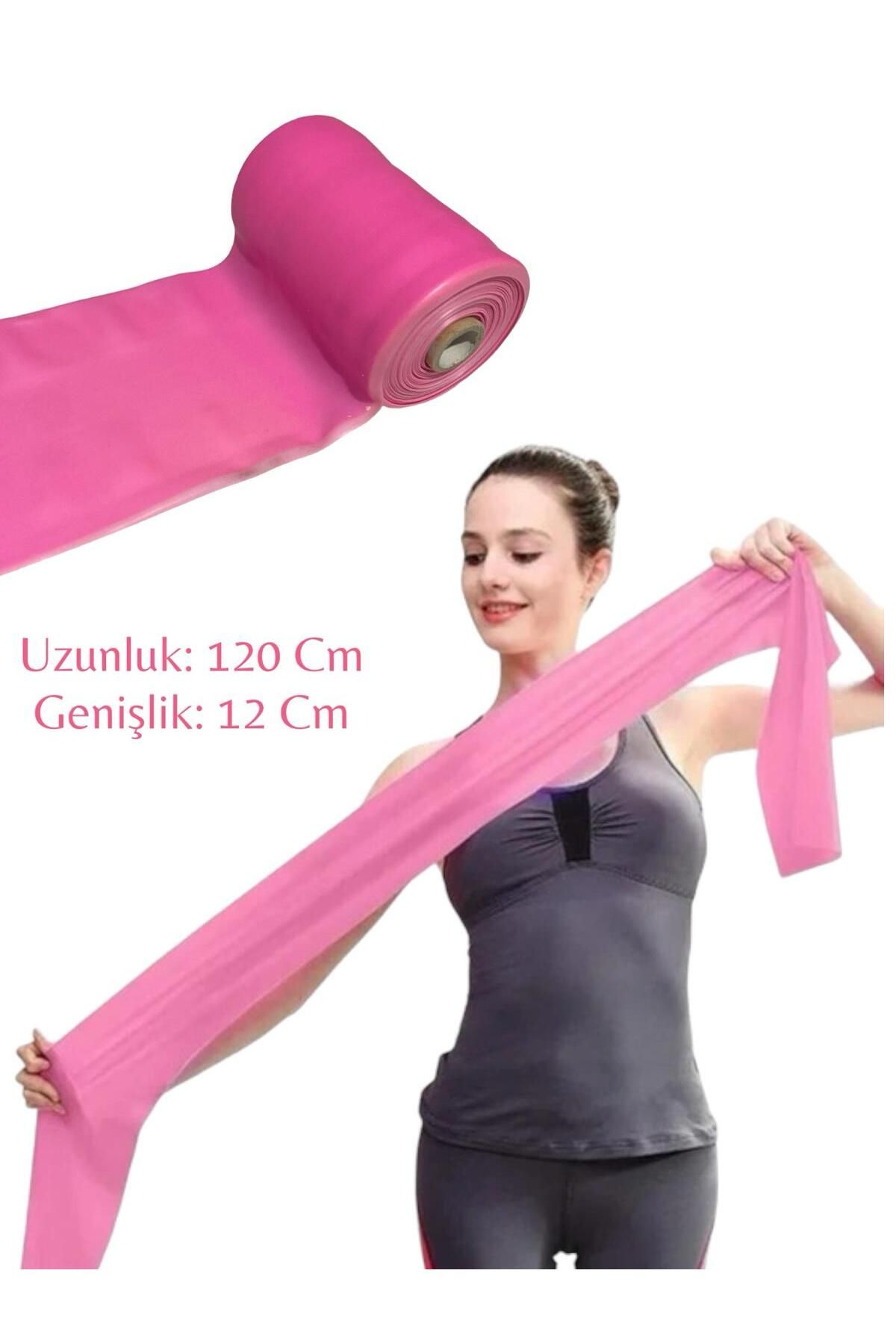 کش مقاومتی صورتی باند Pilates Gymnastics Tire 120x12 سانتی متر ورزش هوازی 1pc REMEGE