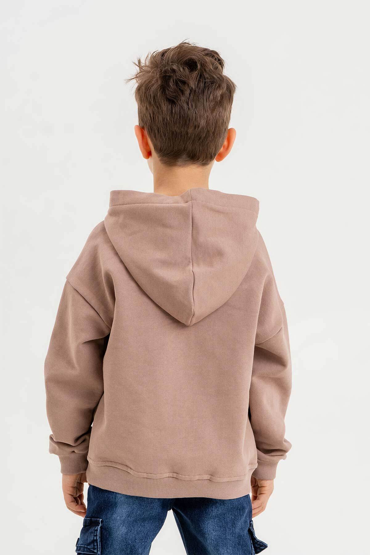 سویشرت پسرانه قهوه ای Gold Class Kidswear | 23SW070 اورجینال - تصویر 6