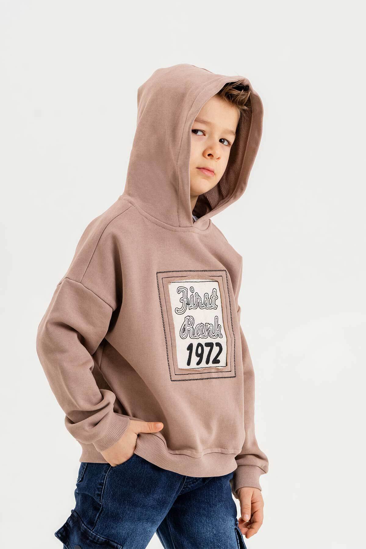 سویشرت پسرانه قهوه ای Gold Class Kidswear | 23SW070 اورجینال - تصویر 2