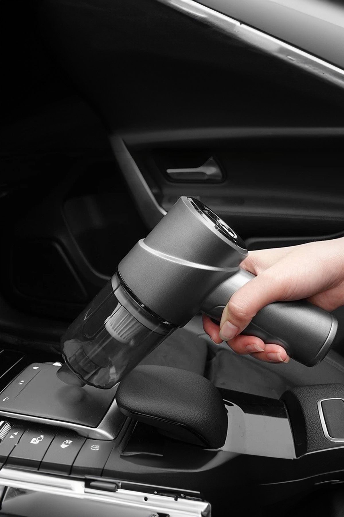 Küçük Taşınabilir El Süpürgesi Otomatik Şarjlı Araç İçi Toz Tüz Temizleyici Süpürge