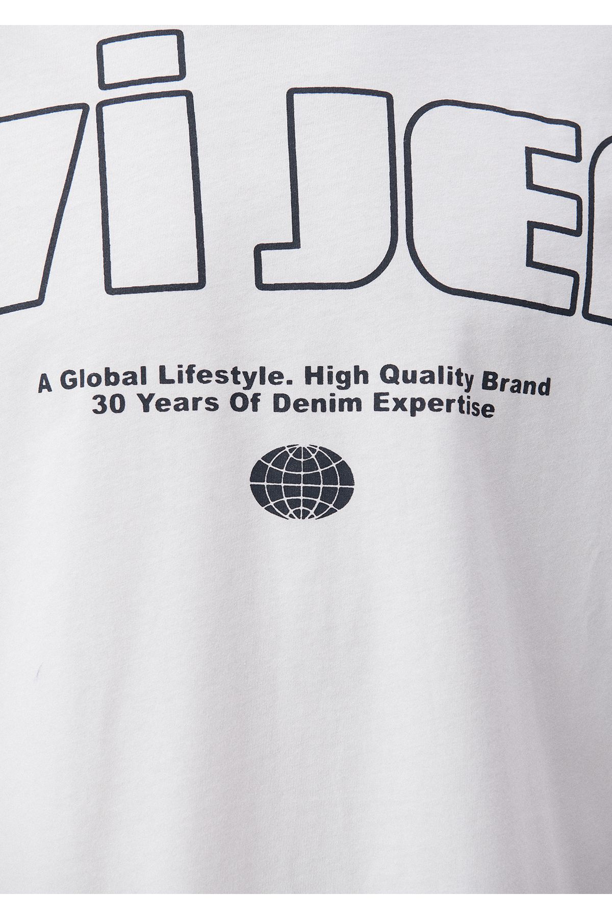 Mavi آرم چاپ شده تی شرت سفید بزرگ / بخش گسترده ای 0611747-620