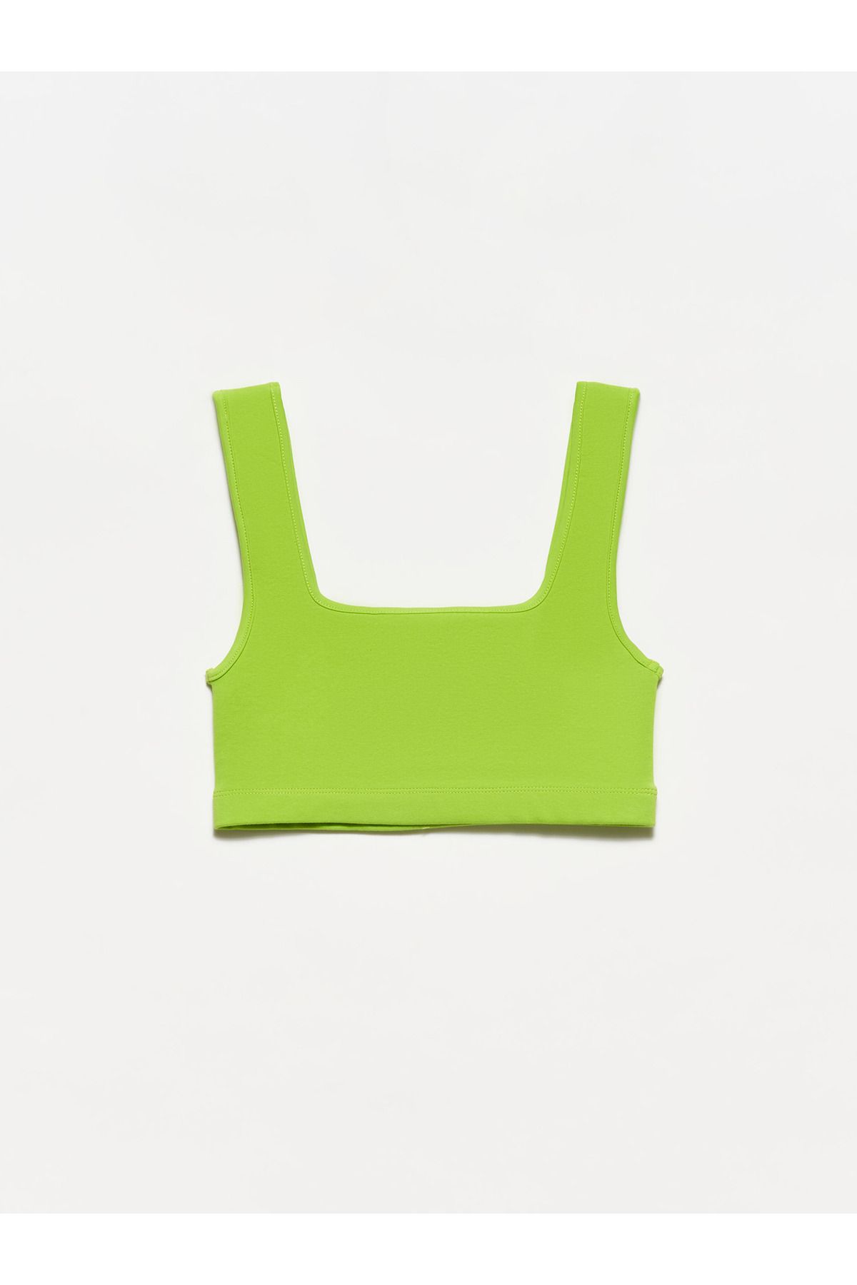 Dilvin-20167 Crop Top-lime 3