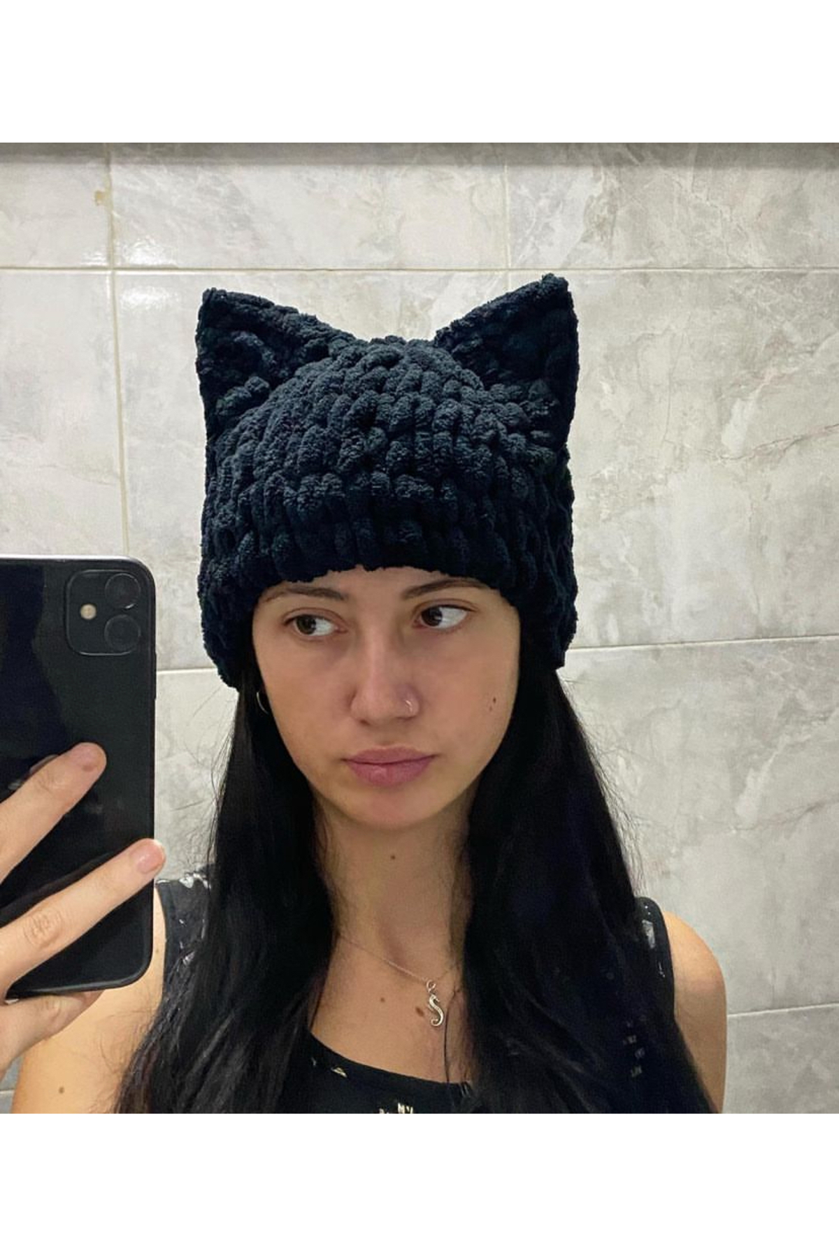 ALARA REYHAN Kedi Kulaklı Pofuduk Bere Handmade Hediyelik görsel 3