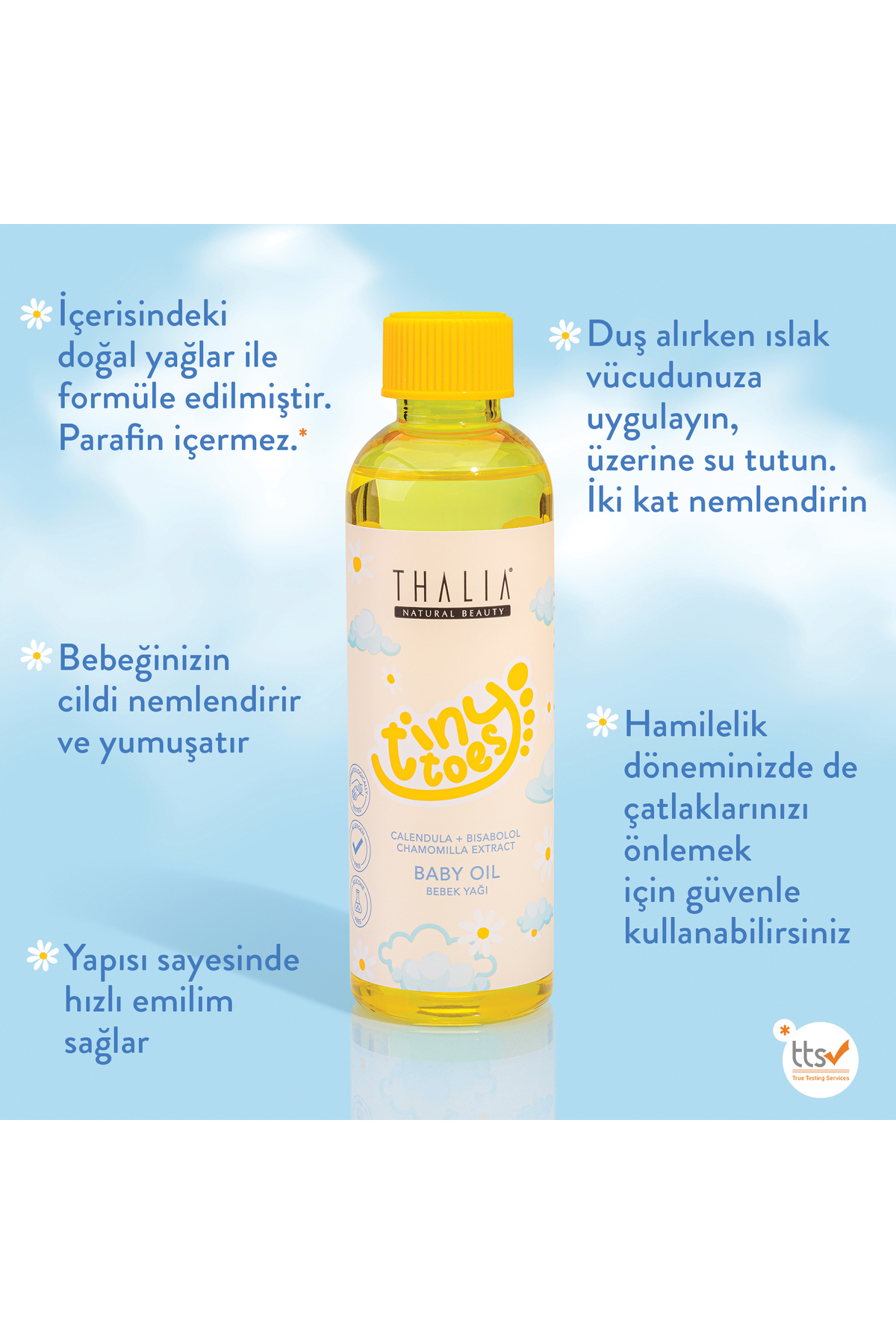 Thalia Calendula & Papatya Özlü Nemlendiricili Bebe Yağı 200ml fotoğrafı 2 (önizleme)