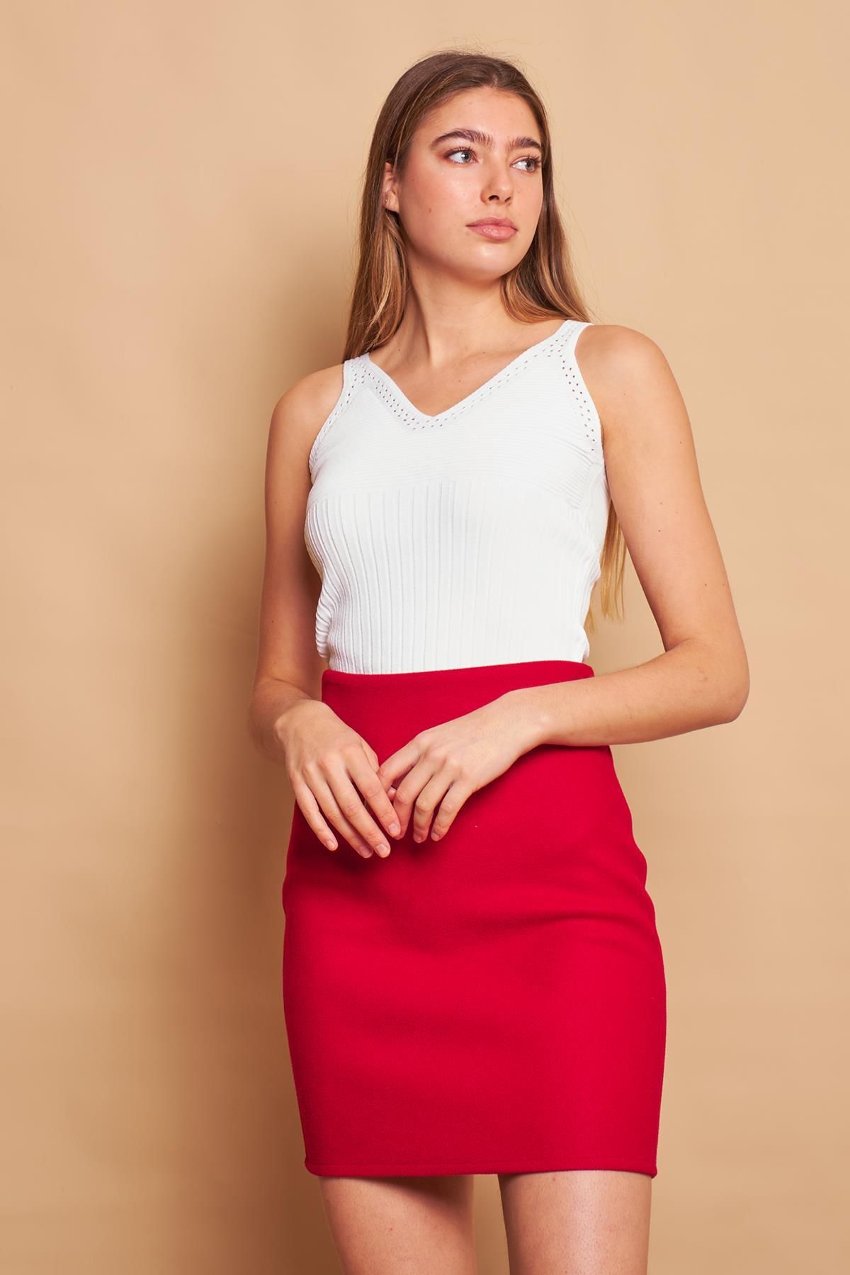 High waisted winter white 2025 pencil skirt