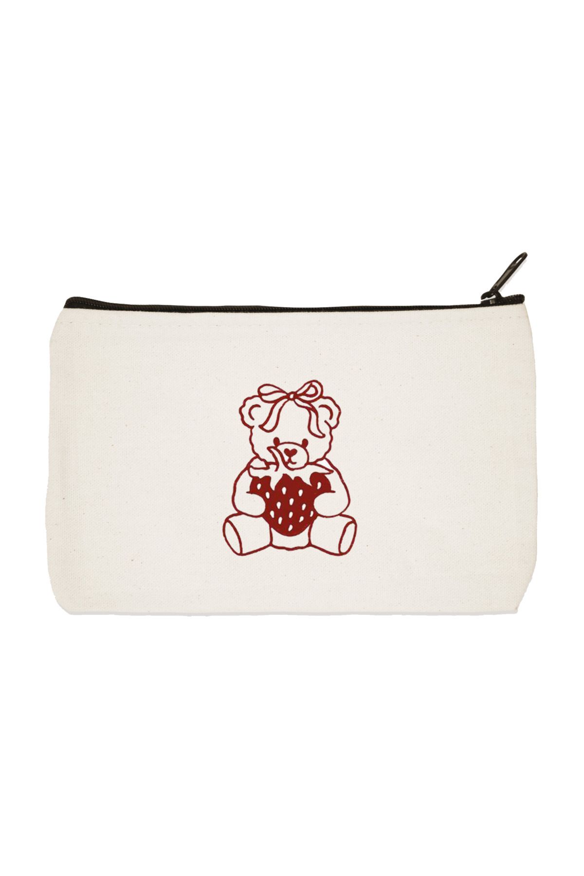 designedfy-Teddy Bear Printed Pen Holder, Pencil Case, Cloth Pen Holder 1