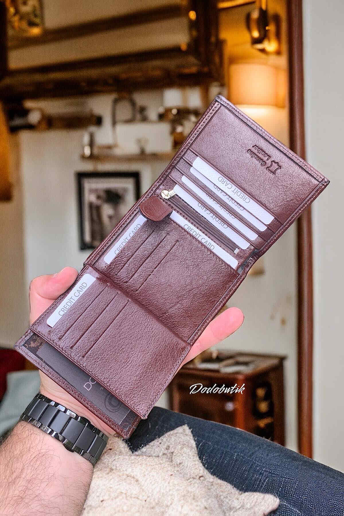 کیف پول مردانه قهوه ای Dodo4men | DD67 اورجینال - تصویر 3