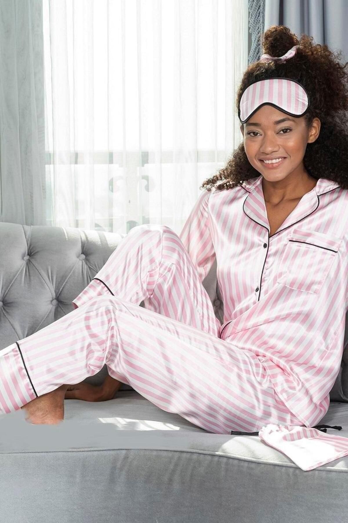 Victoria secret pink and white striped pj store