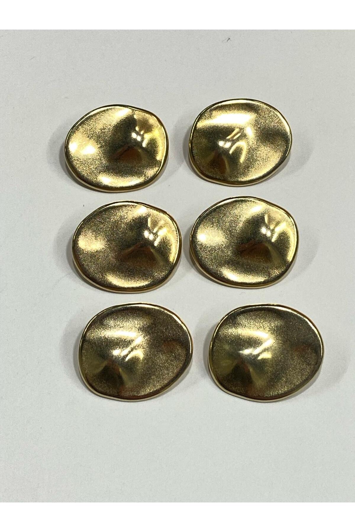 Trench Coat Button Set Ellipse Model / Gold Set of 6 2.7 cm