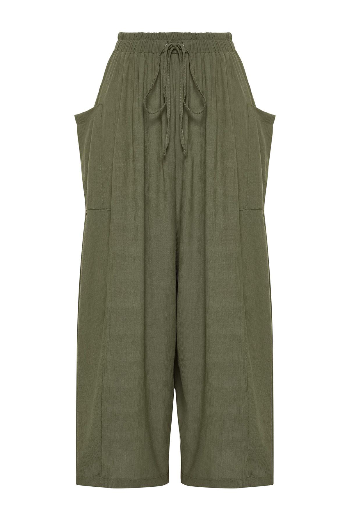 trendyolmilla-womens-khaki-plain-regular-wais