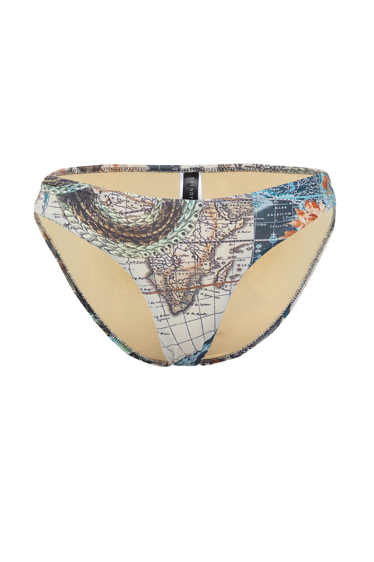 Trendyol Collection-Regular Fit Ethnic Patterned Bikini Bottom - Tbess22Ba0306 7
