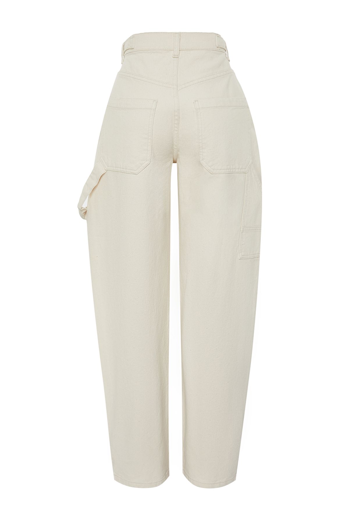 Kolekcia Trendyol-Ecru Carpenter Skater Jeans s vysokým pásom - voľný strih TWOAW24JE00308 8