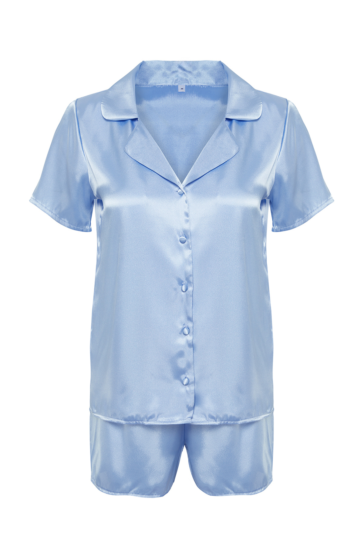 Trendyol Collection-Σετ Πυτζάμες Μπλε Σατέν THMSS24PT00118 7