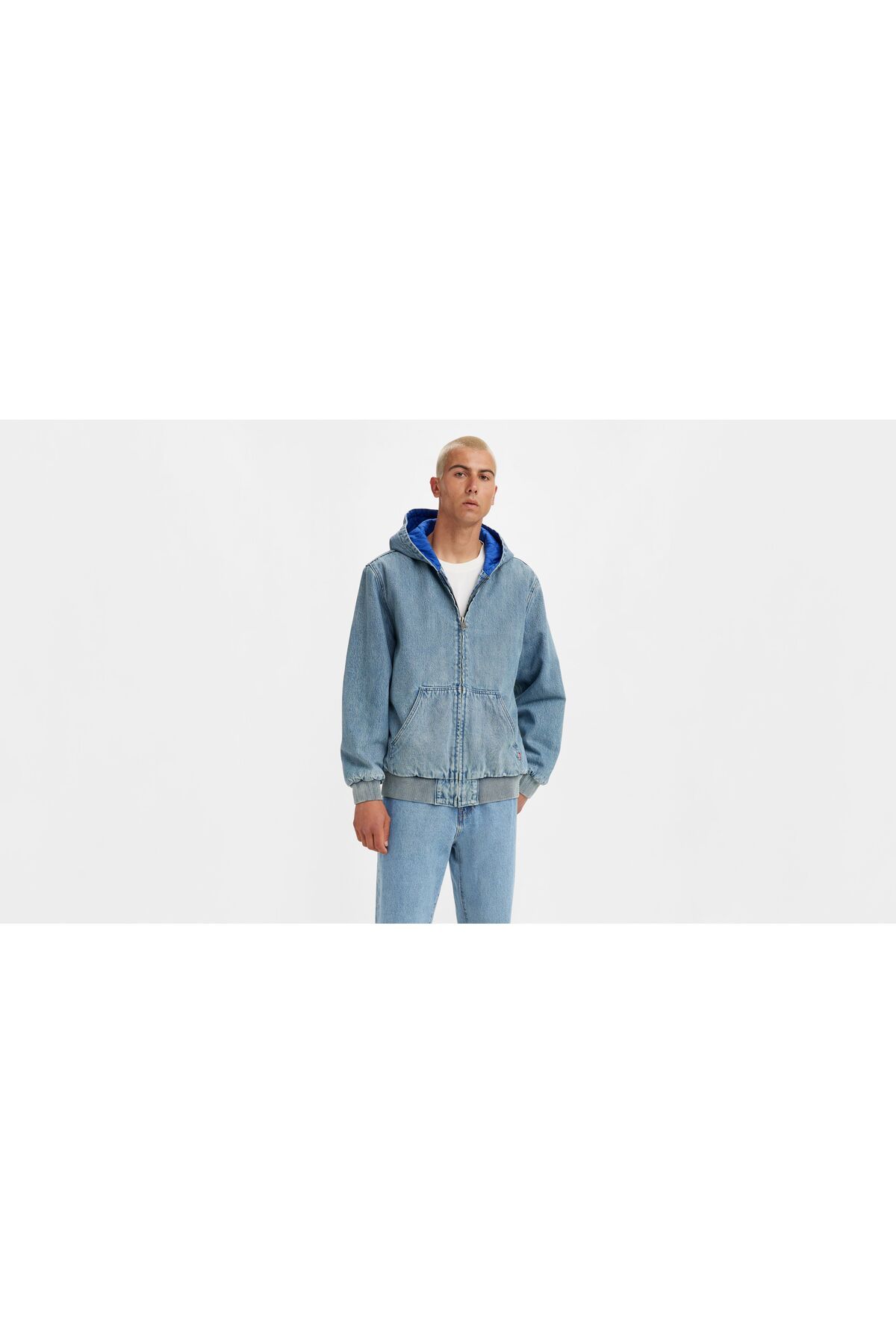 Denim hoodie hotsell