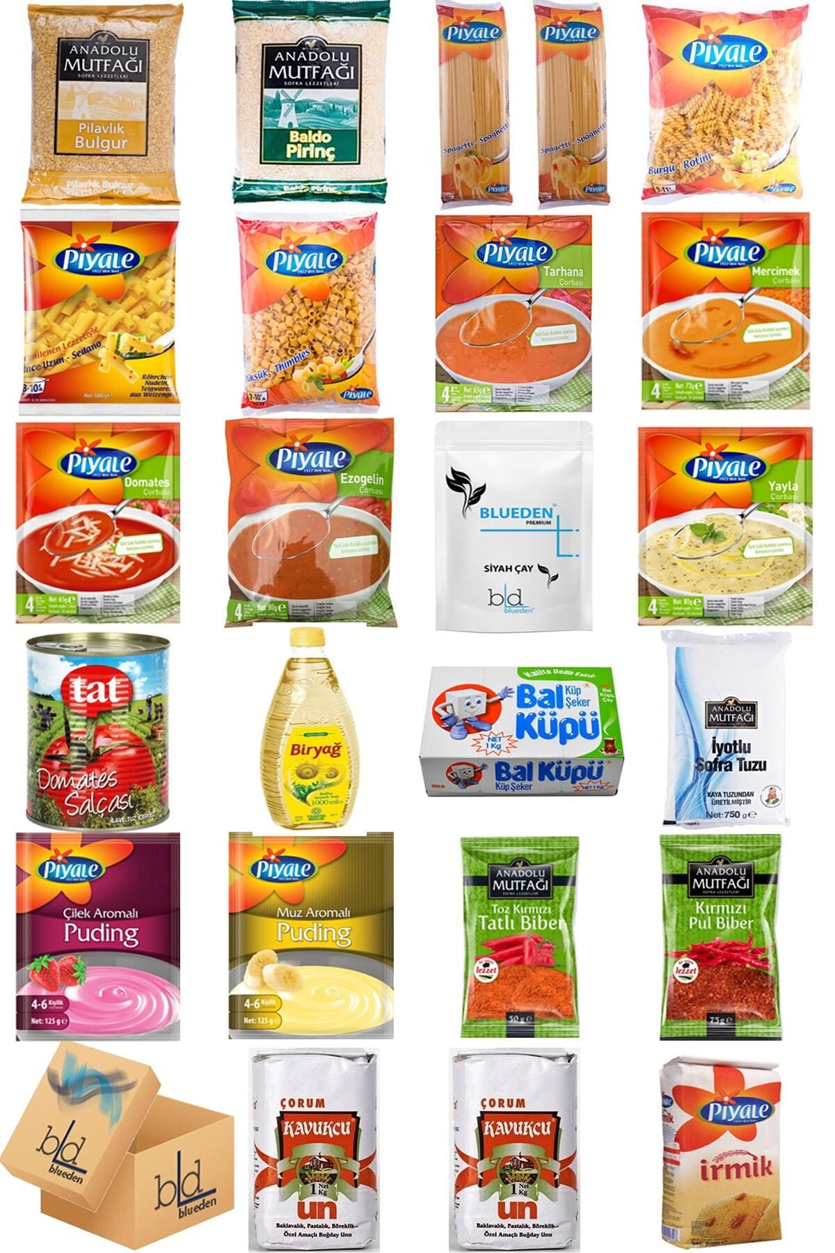 Piyale bd blueden - Ramazan Paketi Kumanya Ezrak Gıda Yardım Kolisi 24 Parça 81 Nolu Paket