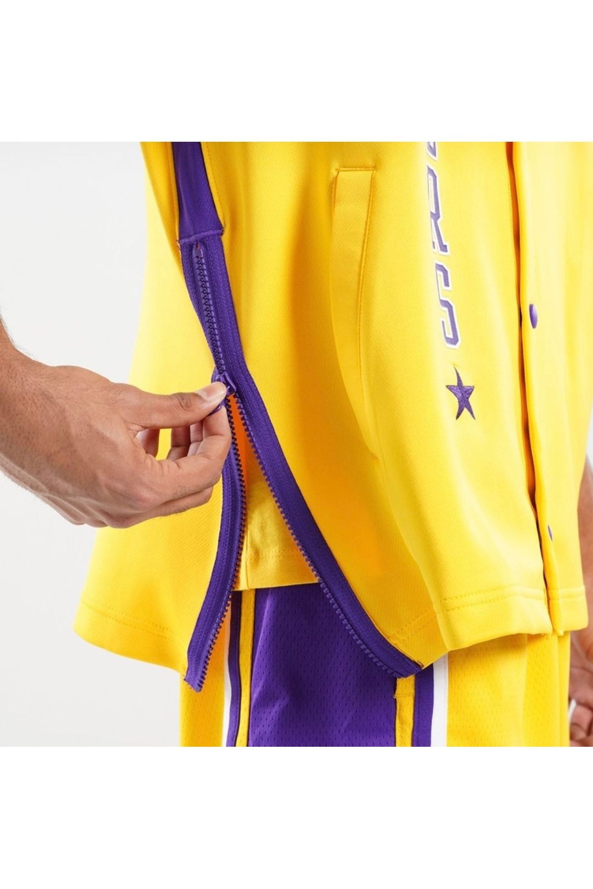 Nike-NBA Los Angeles Lakers Showtime City Edition Warmup Jersey T-shirt (WIDE CUT) 4