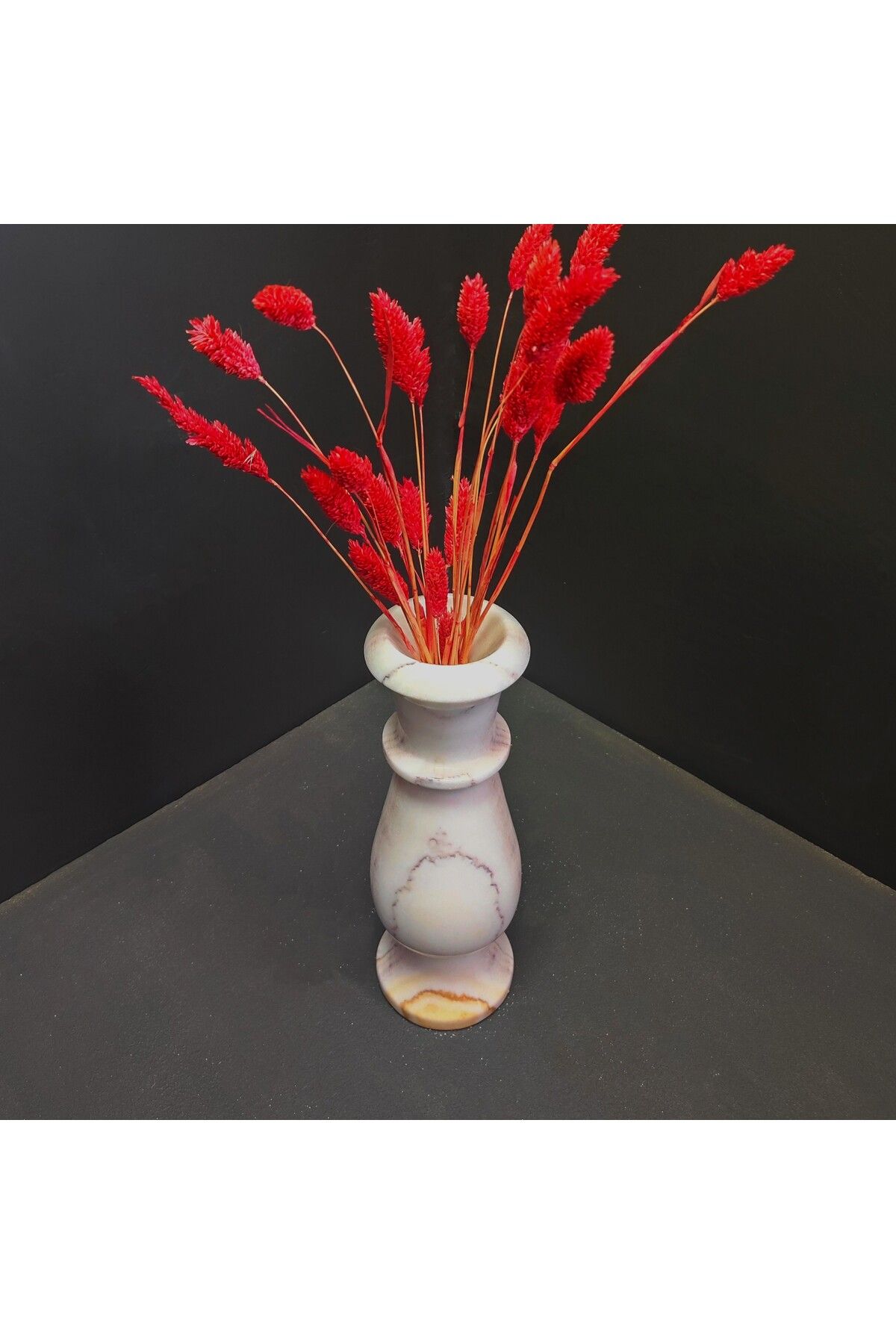 decors by stone since 2020-Decorative Marble Vase - Orange and Onix 3