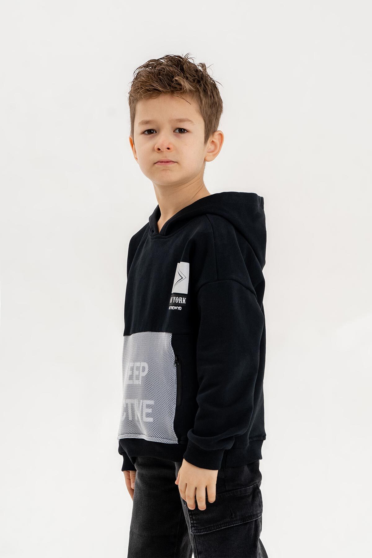 سویشرت پسرانه مشکی Gold Class Kidswear | 23SW069 اورجینال - تصویر 4