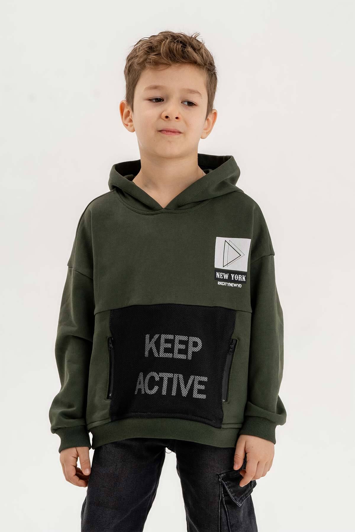 Gold Class Kidswear-Hanorac pentru băiat cu fermoar cu glugă, cu trei fire 2