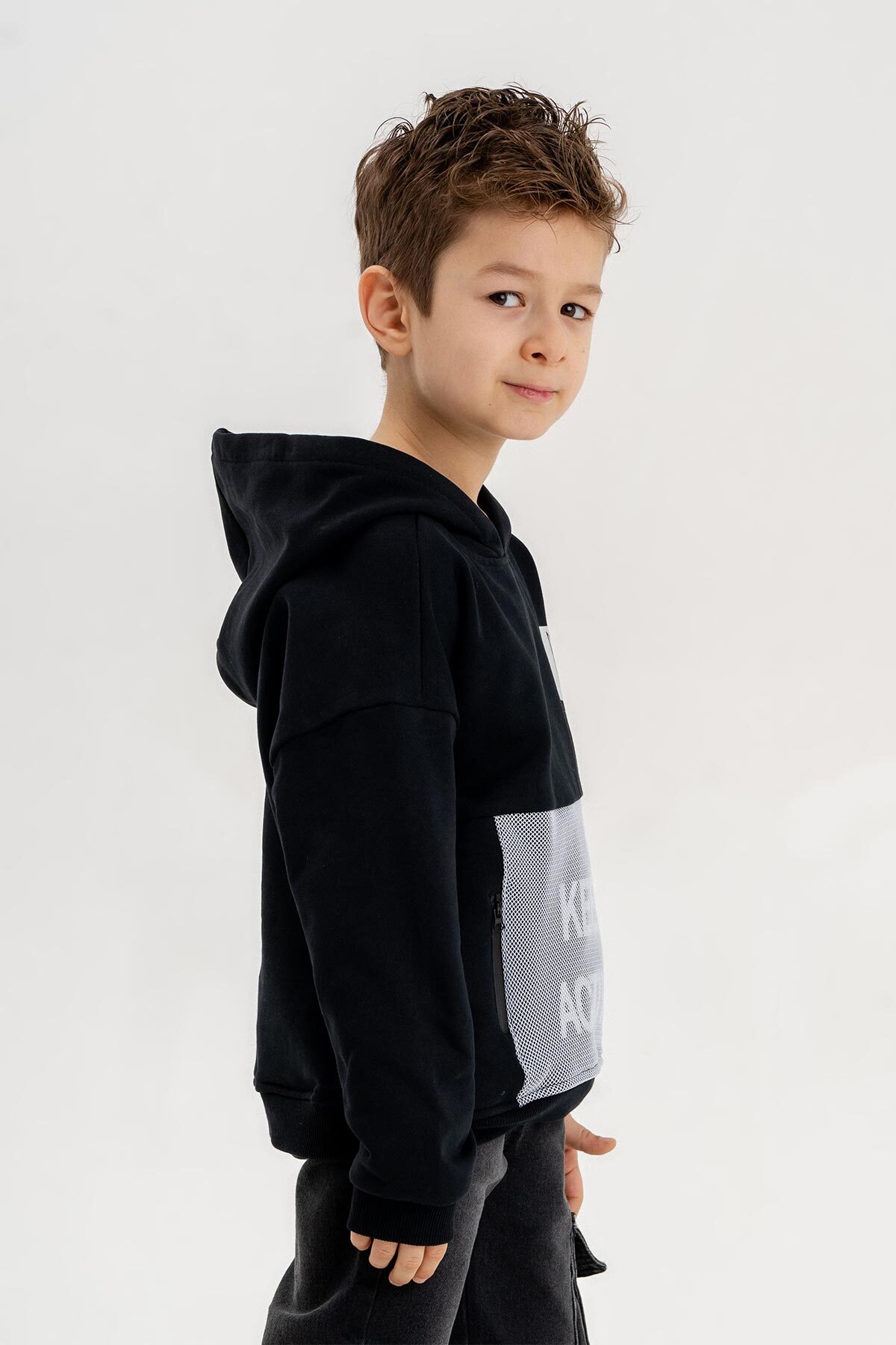 سویشرت پسرانه مشکی Gold Class Kidswear | 23SW069 اورجینال - تصویر 3