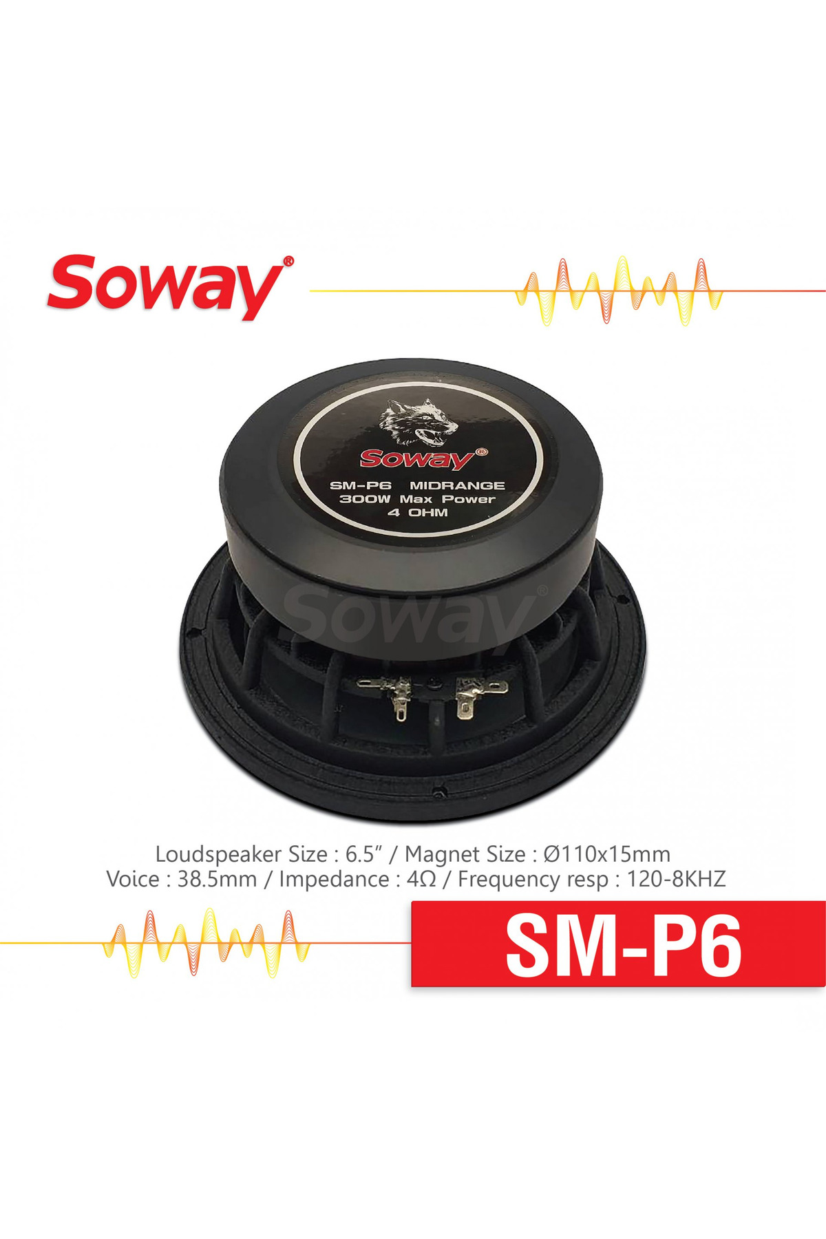 EXVOL SOWAY SM-P6 16 CM KURŞUN GÖBEK MİDRANGE 300W 100RMS OTO