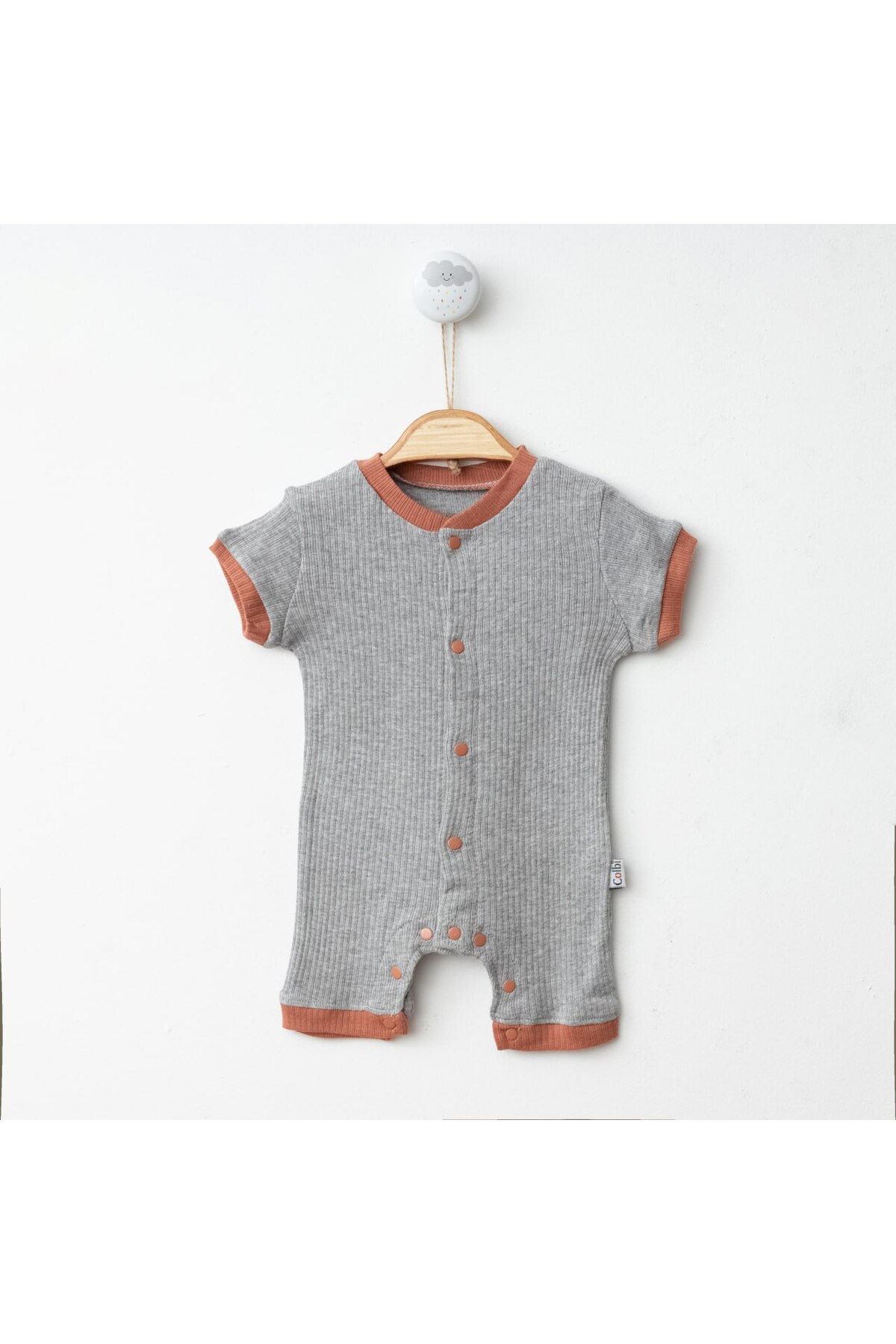 Naturaborn GOTS Organik Sertifikalı Yarım Kollu Şort Paçalı Bebek Tulum