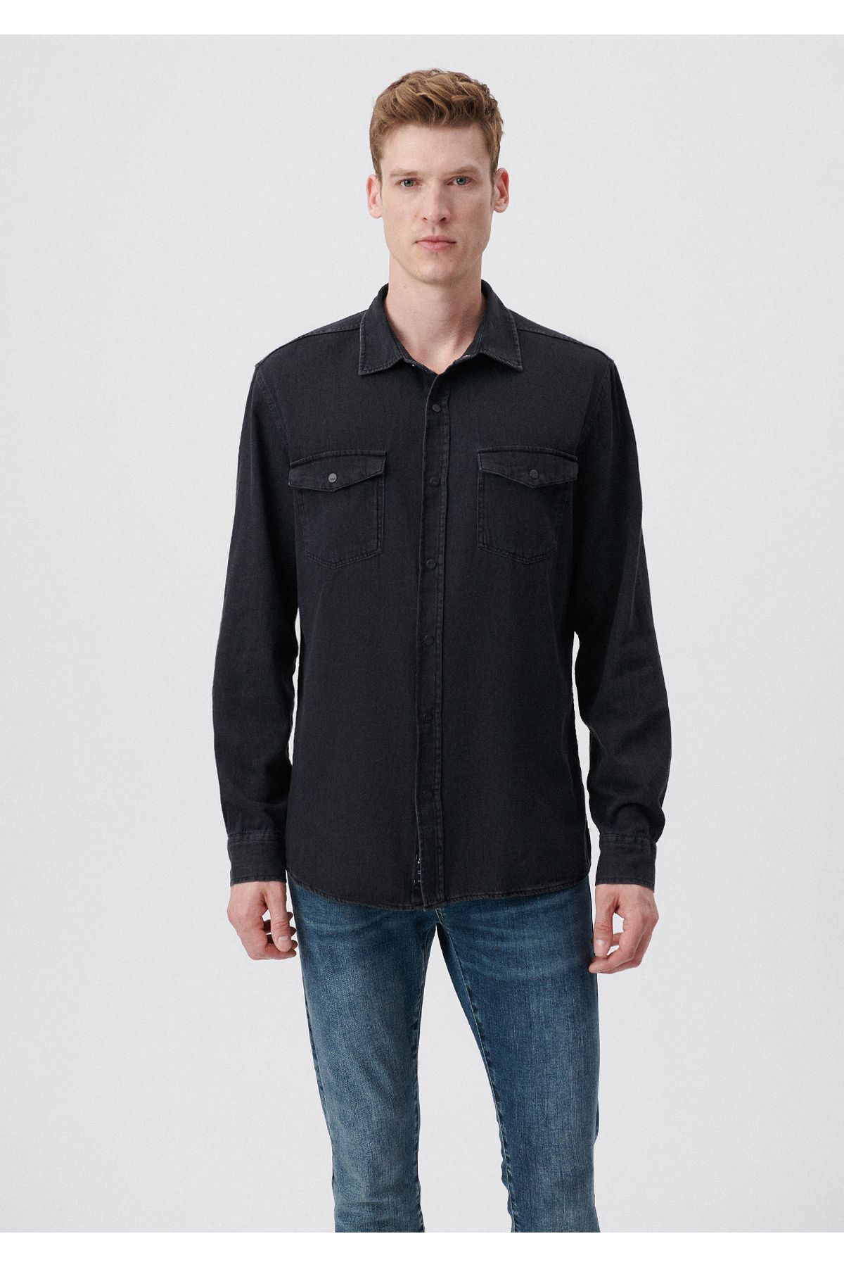 Mavi Black Denim Shirt Regular Fit Normal Cut 0210518 900 Trendyol