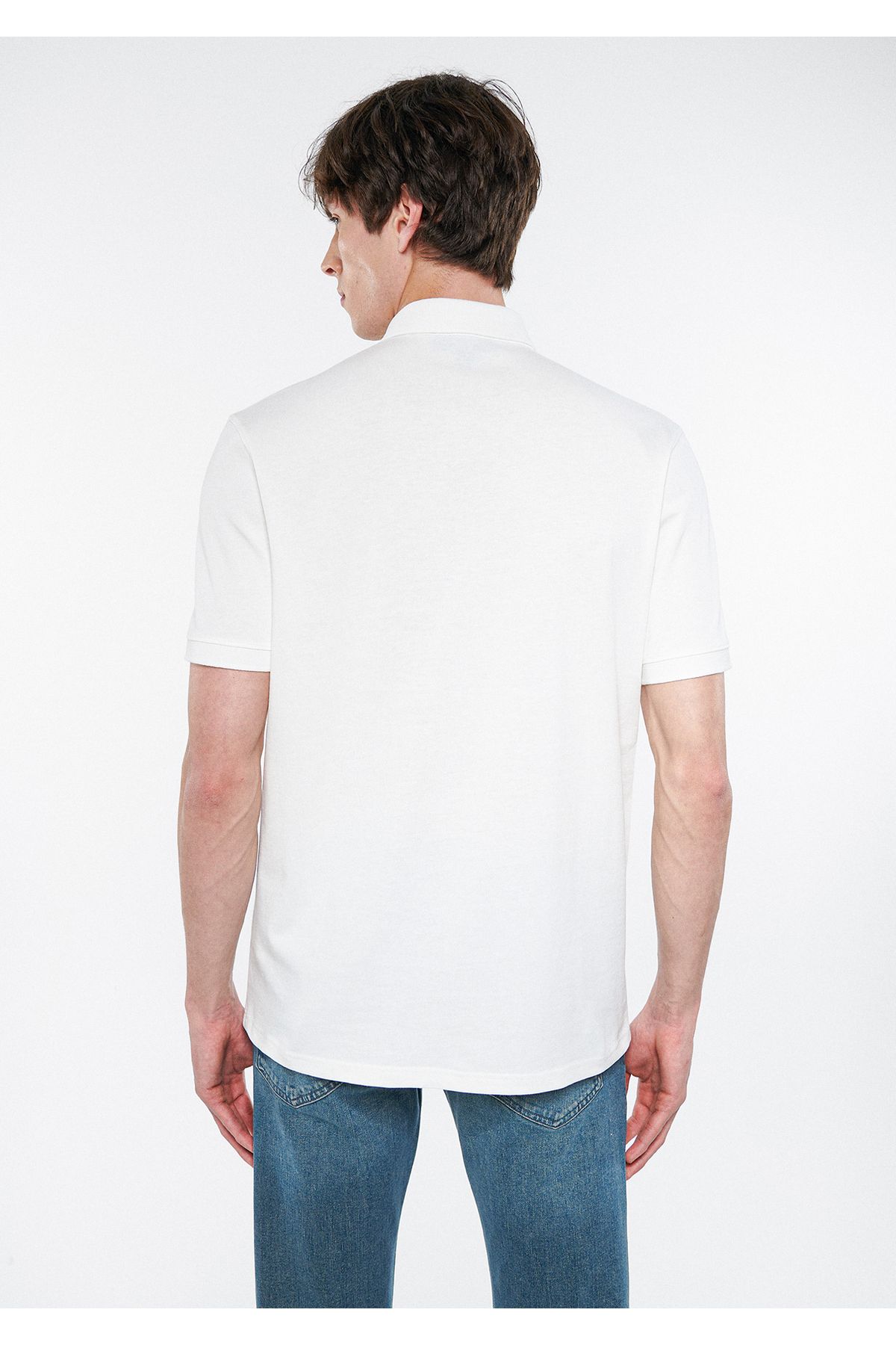 Mavi تی شرت چوگان سفید به طور منظم مناسب / کلاس عادی 06111541-70057