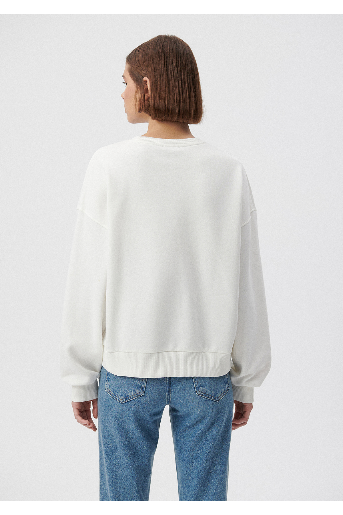 سویشرت زنانه سفید ماویMavi | 1611769 اورجینال - تصویر 4