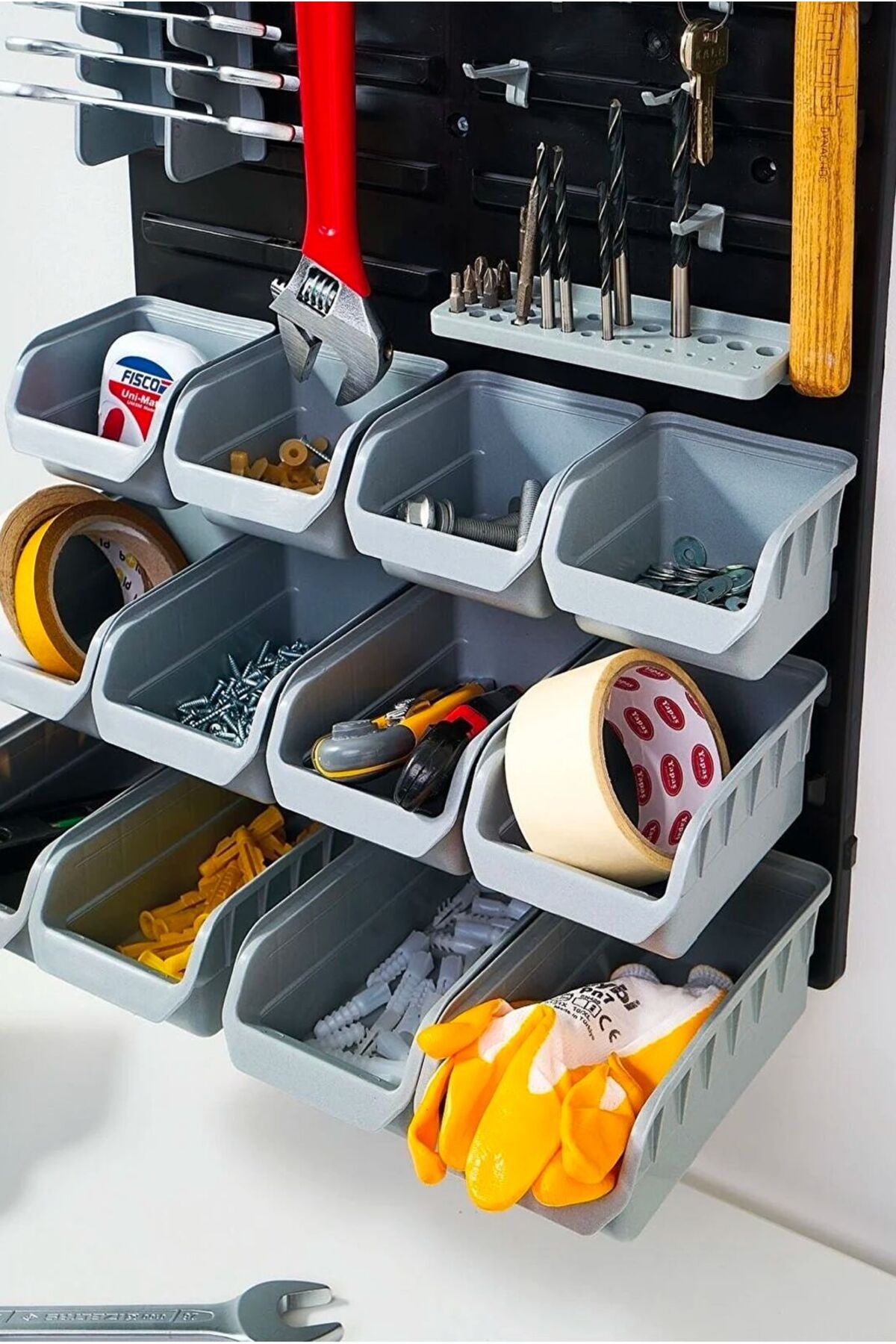 STAXX POWER-Wall Mounted 43 Piece Plastic Compartment Organizer Garage and Workshop Set with Toolbox and Storage Box 2