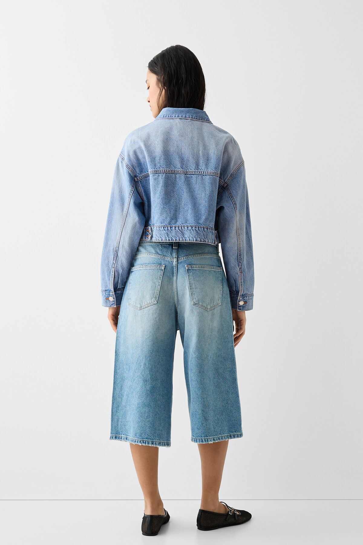 Crop denim ceket