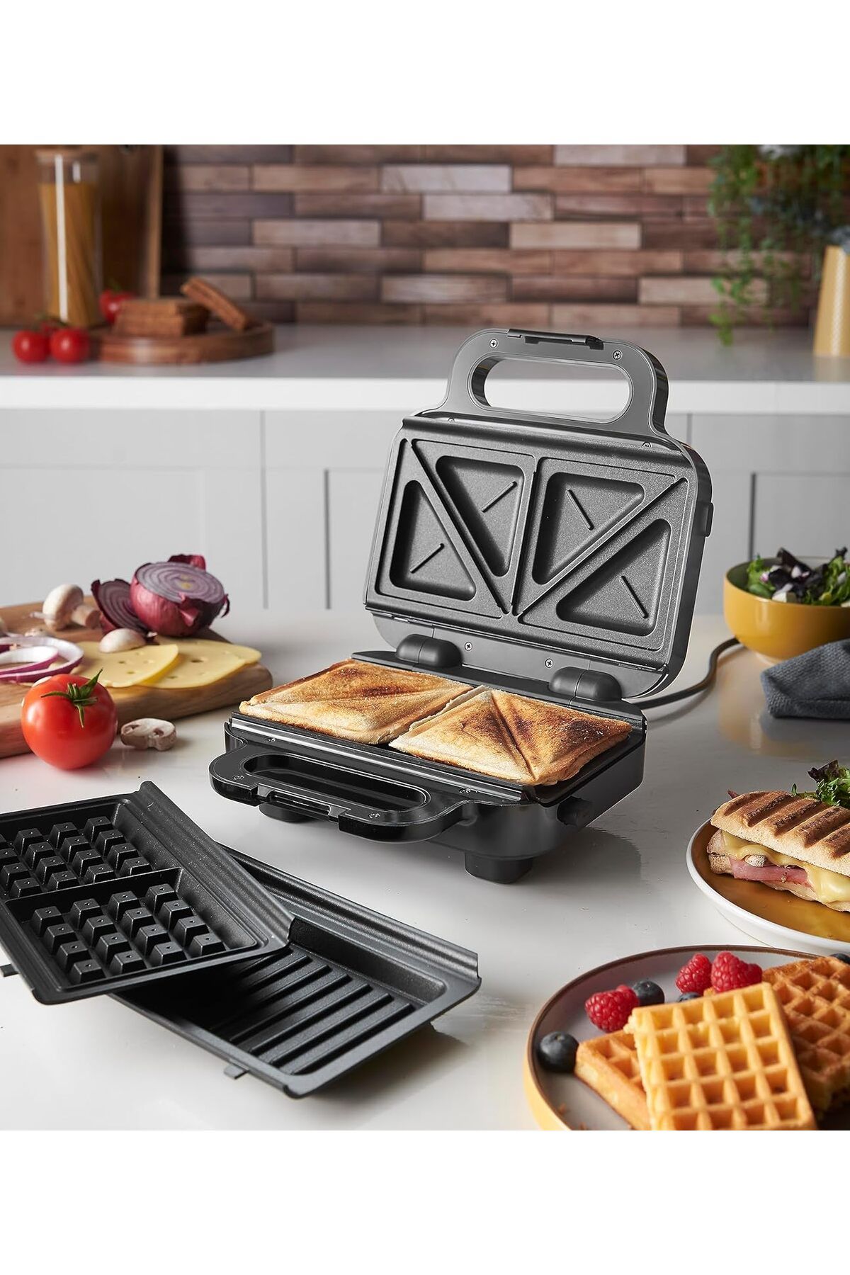 Russell Hobbs Multifunctional 3 in 1 Sandwich Maker Waffle Iron Non Stick Grill Toaster Trendyol