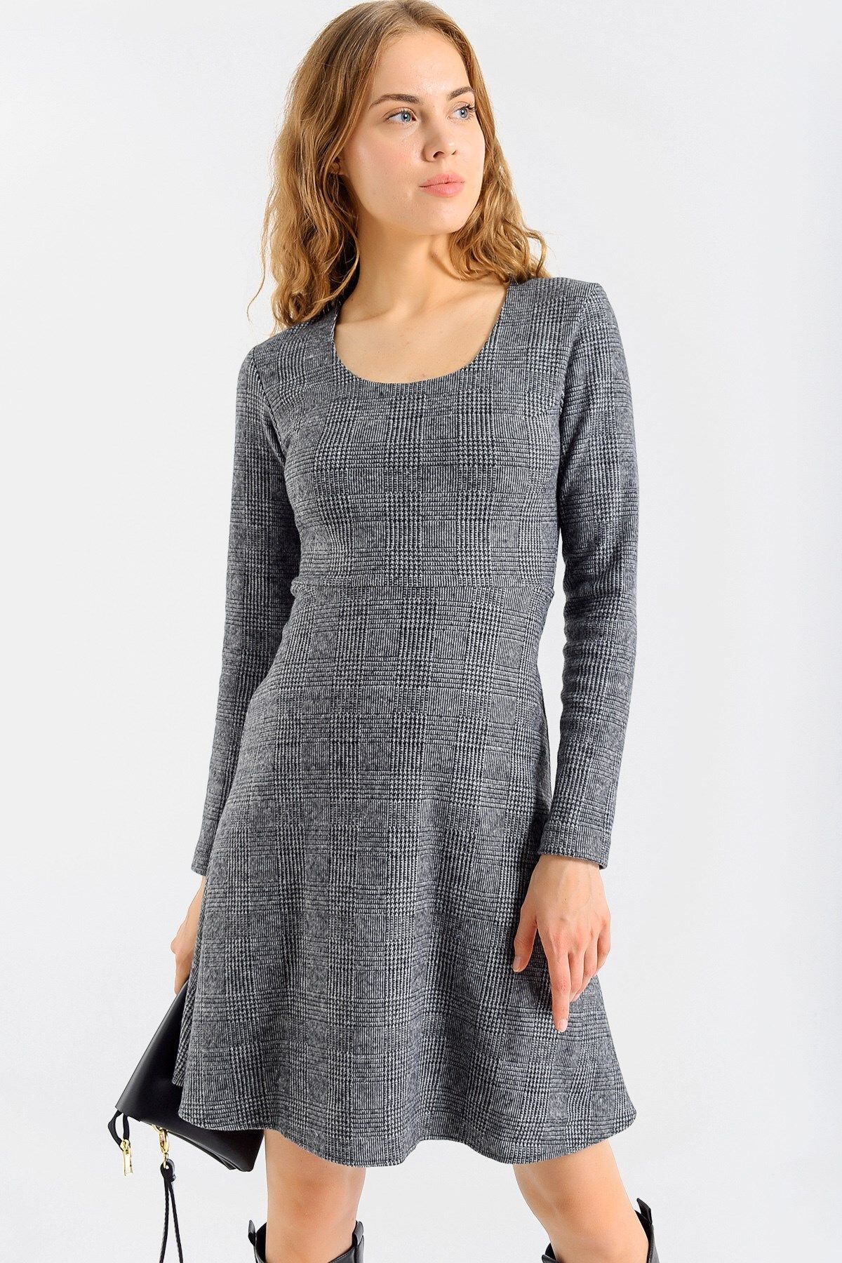Plaid knee deals length dress