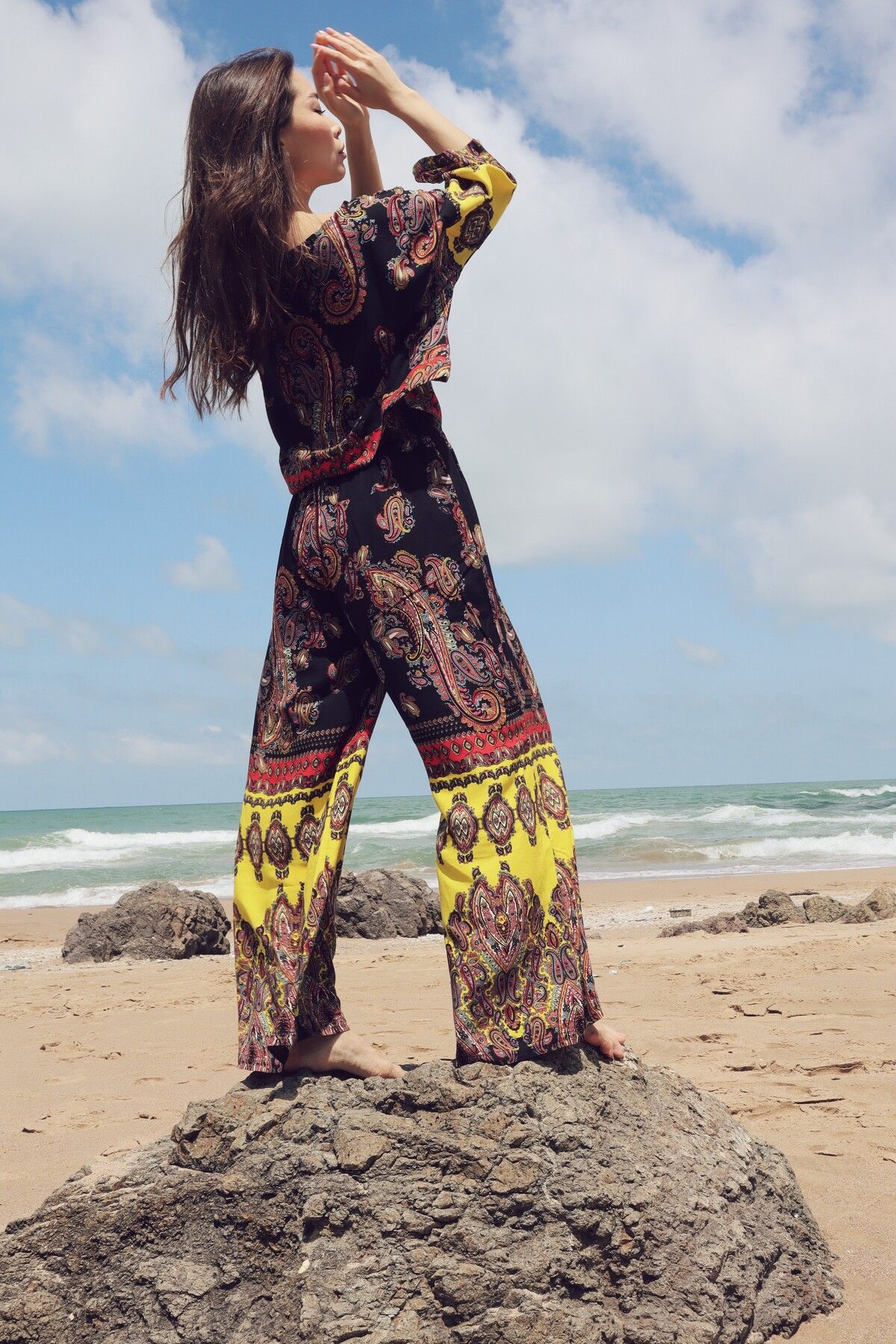 Su Koleksiyon-Jakarta Boho Style Viscose Blouse and Pantaloon Set 3