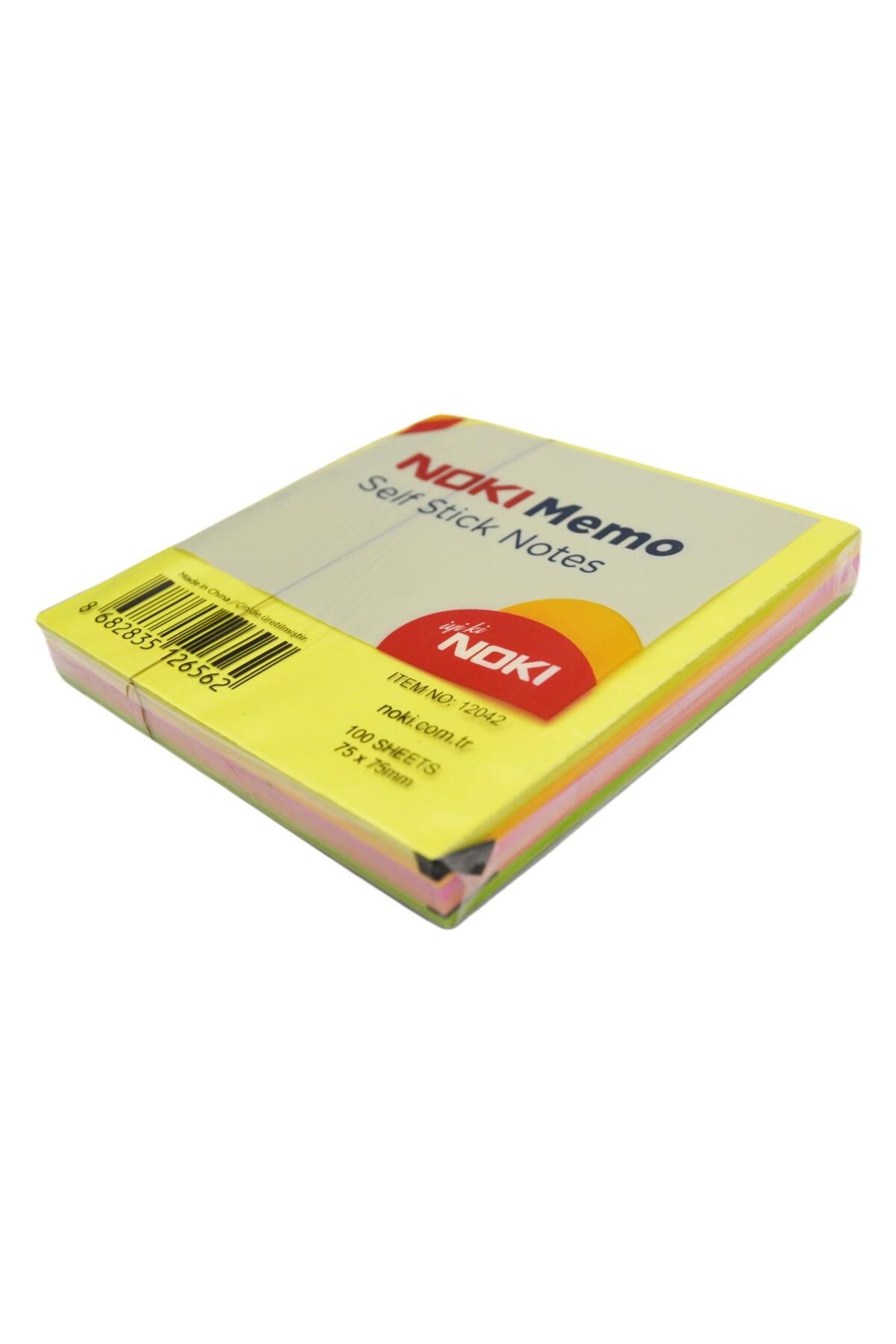 Noki-Memo Stick Notes 75x75 mm Cube Neon Adhesive Note Paper 100 Sheets 12042 2