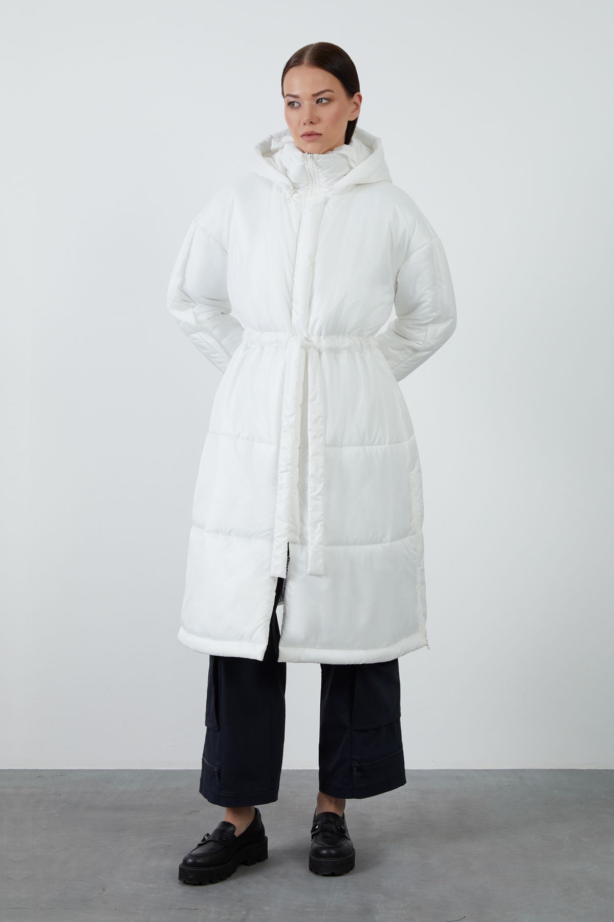 Manimani-Ecru Long Puffer Coat 3