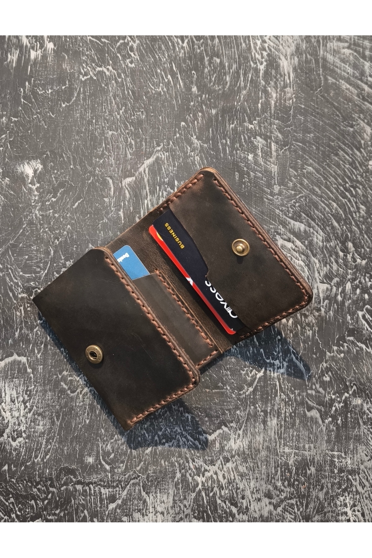 کیف پول مردانه قهوه ای MY Leather | katlamali-spor-cuzdan اورجینال - تصویر 4