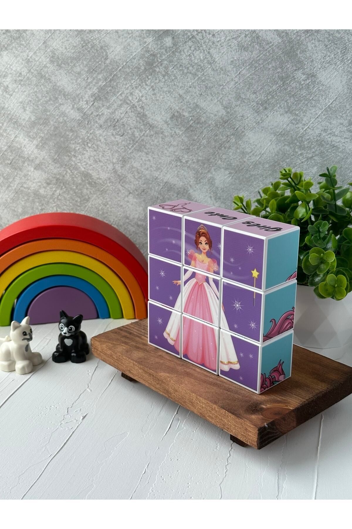 KÜPSS-Princess - Cat 6 Different Cute 3D Cube Puzzle 9 Cube 6 Jigsaw Puzzle Age 3 4 5 6 Intelligence Developer Toys 7