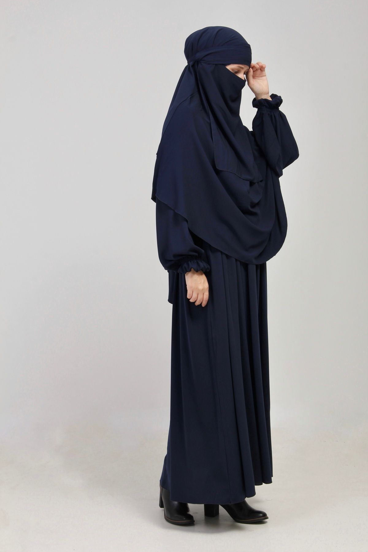 manolyaşal islamic hijab ست Magnolia Abaya - کمربند زیپ کوتاه 3 تکه خط کمر