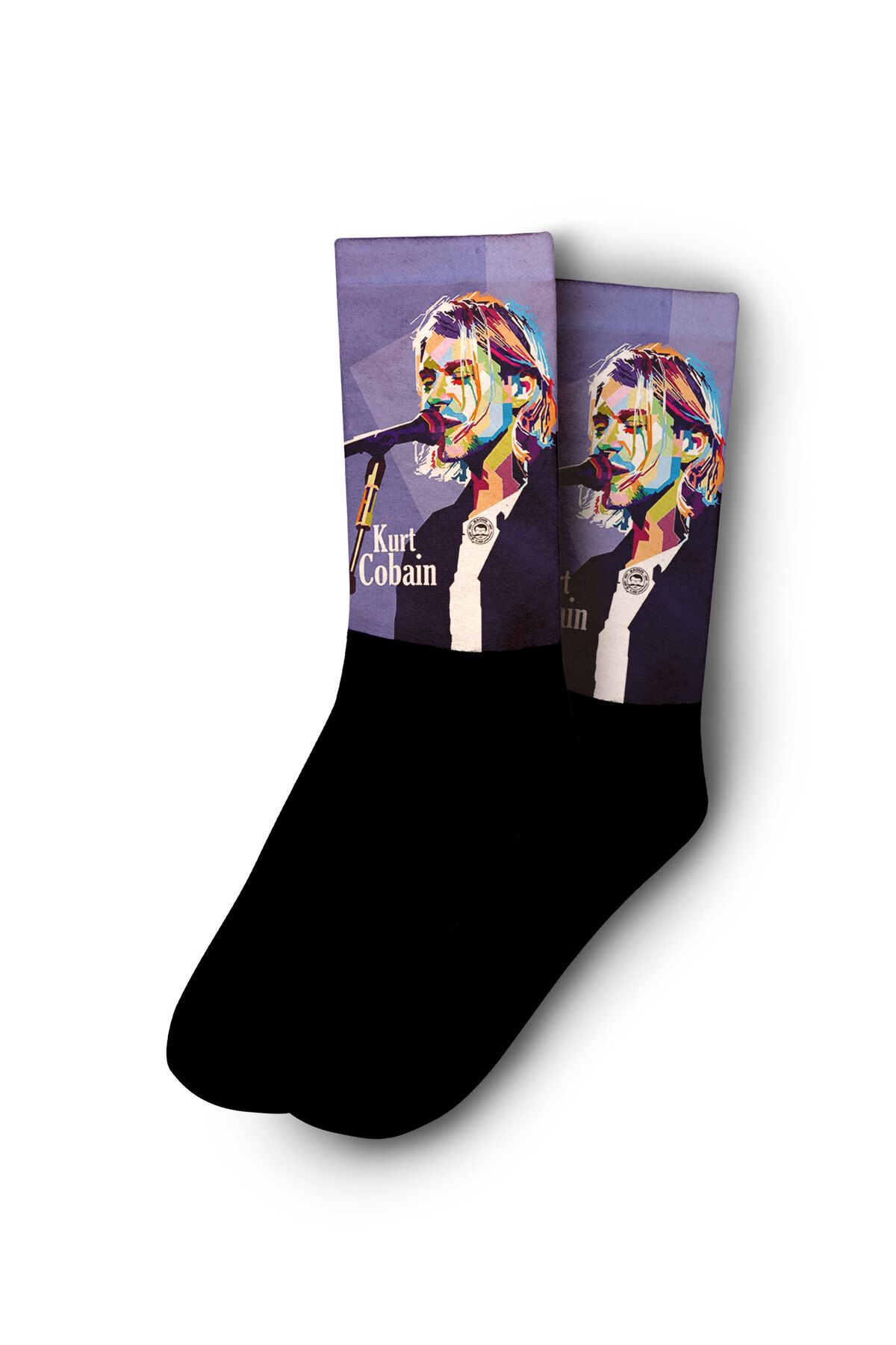 Apollo Socks-Kurt Cobain - Nirvana Colorful Drawing Socks - Unisex 1