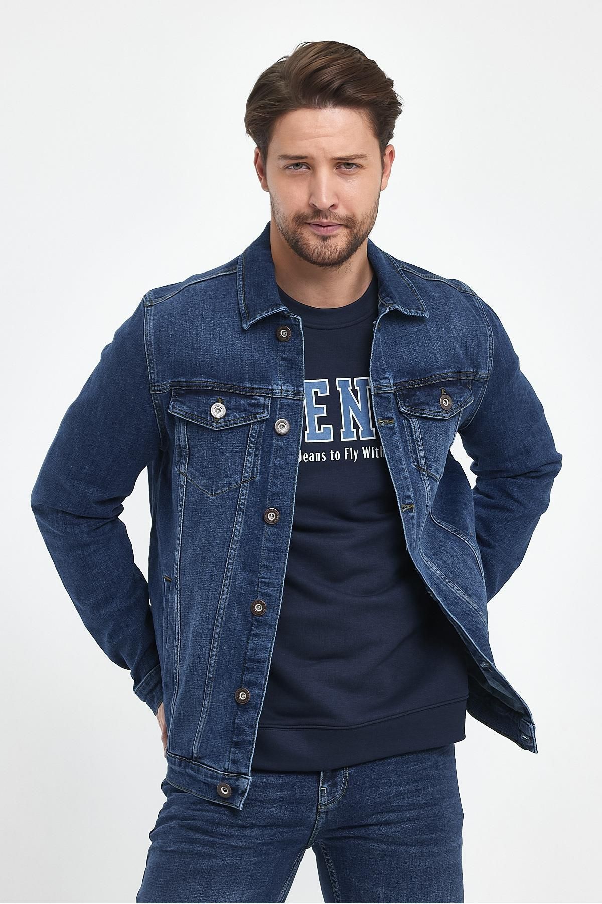 Dark shop jean jacket