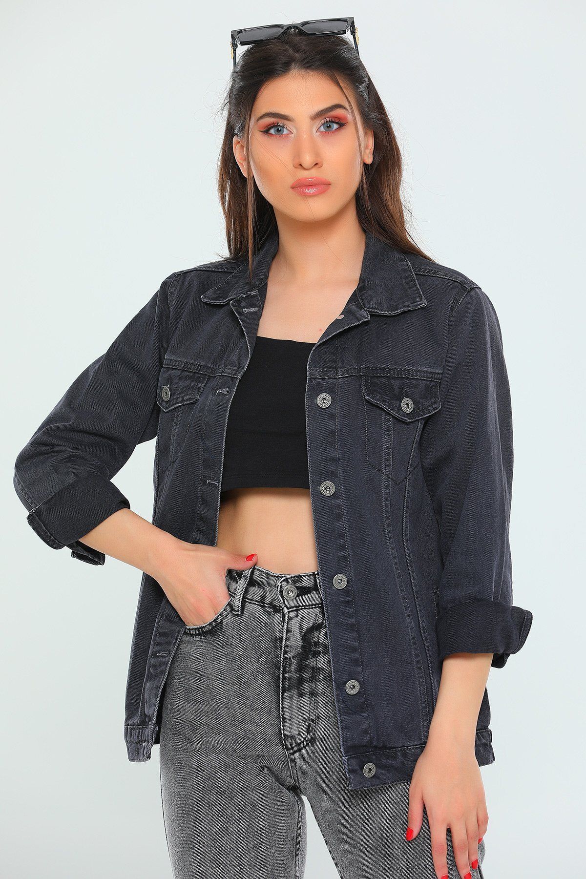 Denim jacket 2025 women size 18