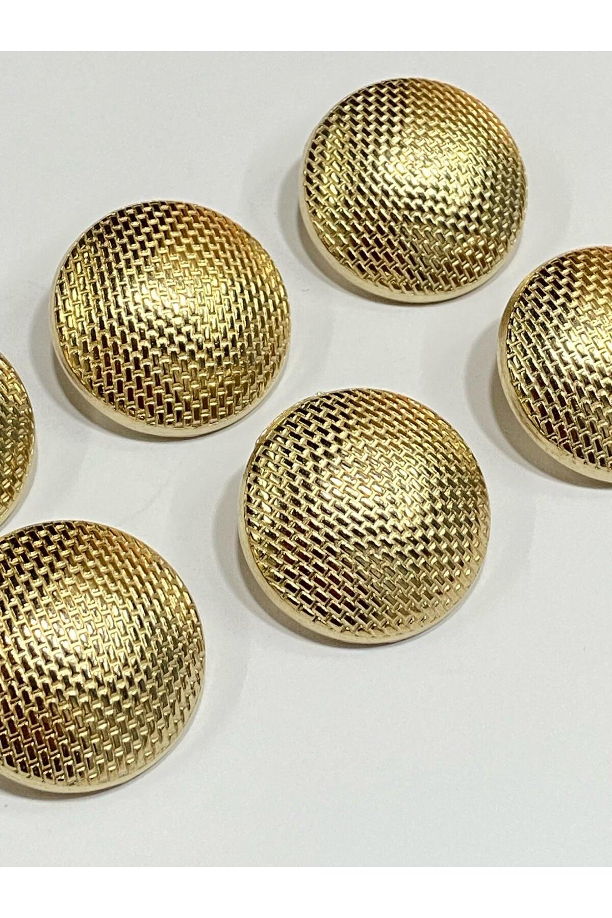 Trench Coat Button Set Honeycomb Pattern / Gold Set of 6 2.8 cm