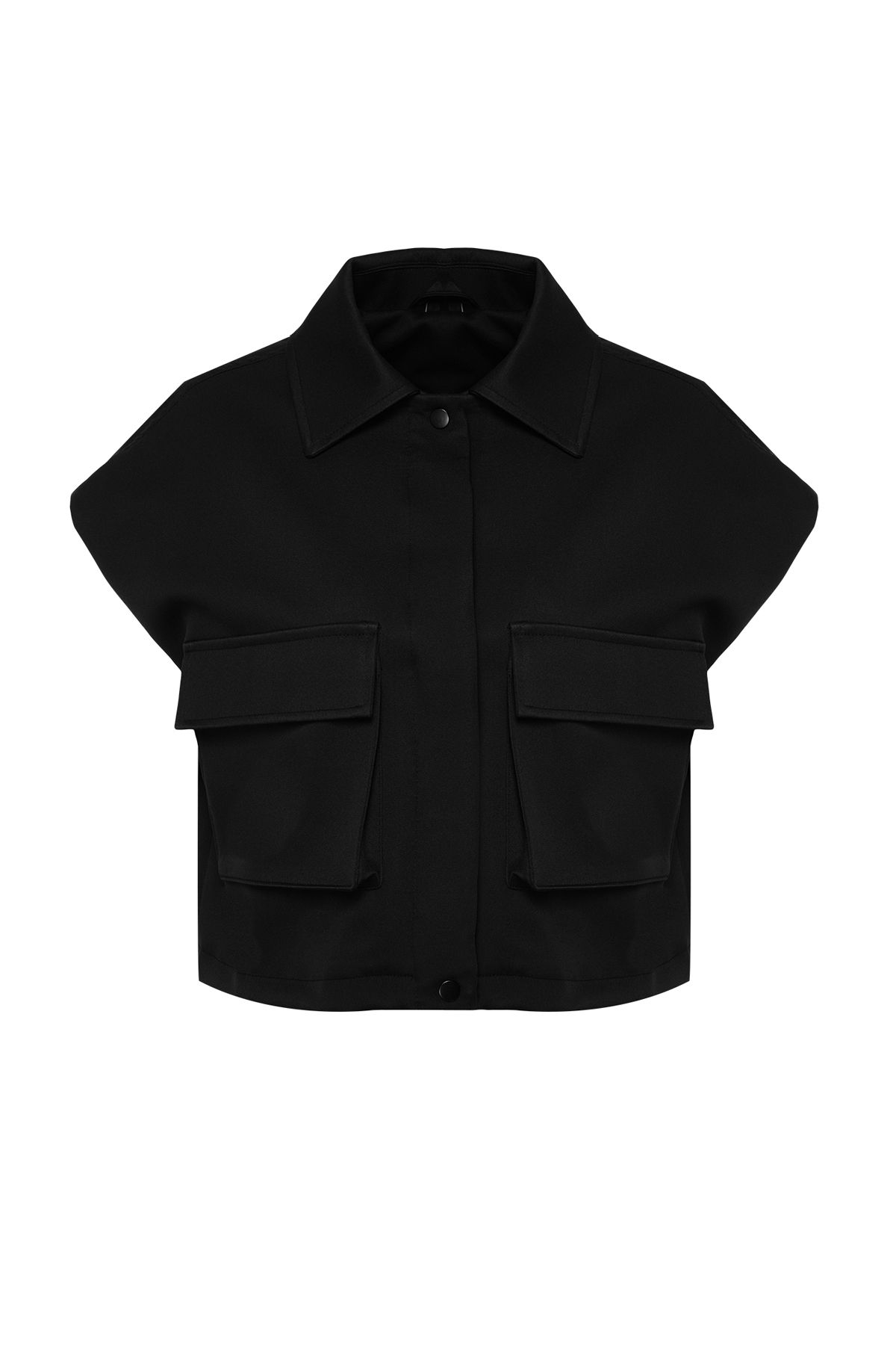 Trendyol Collection-Black Oversize Pocket Detailed Vest TWOSS24YE00037 7