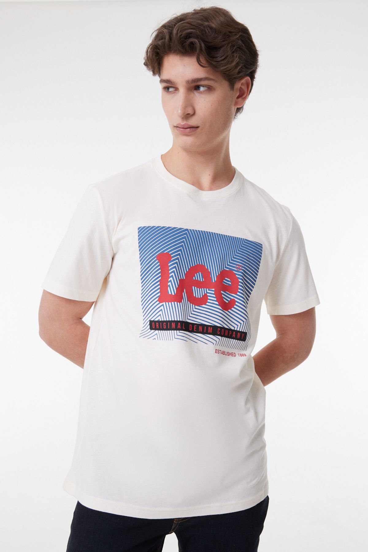 Lee یقه دوچرخه برش معمولی به طور منظم 100 ٪ تی شرت مرد سفید پوست چهل کشتی