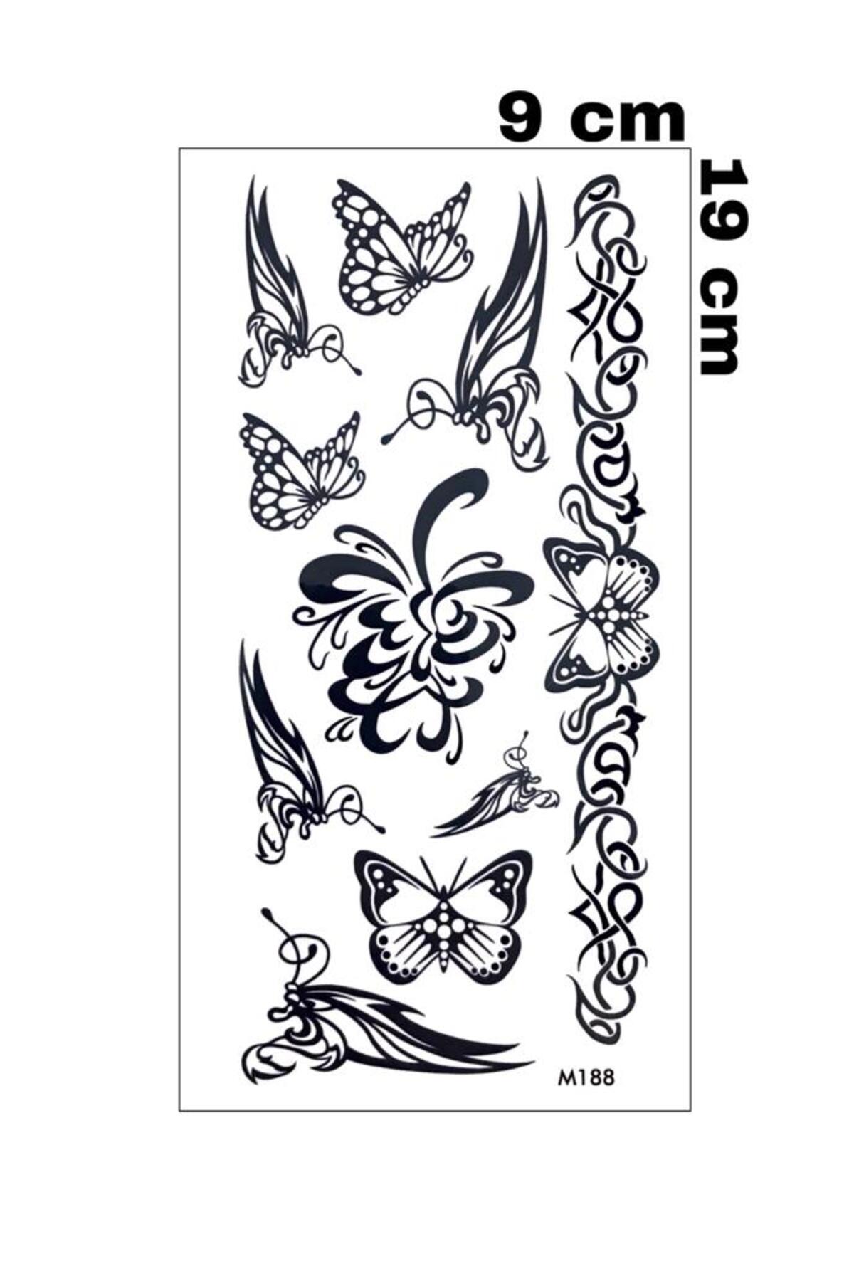 Mecit Tuhafiye KELEBEKLER BACAK KOL VUCUT GEÇİCİ DÖVME