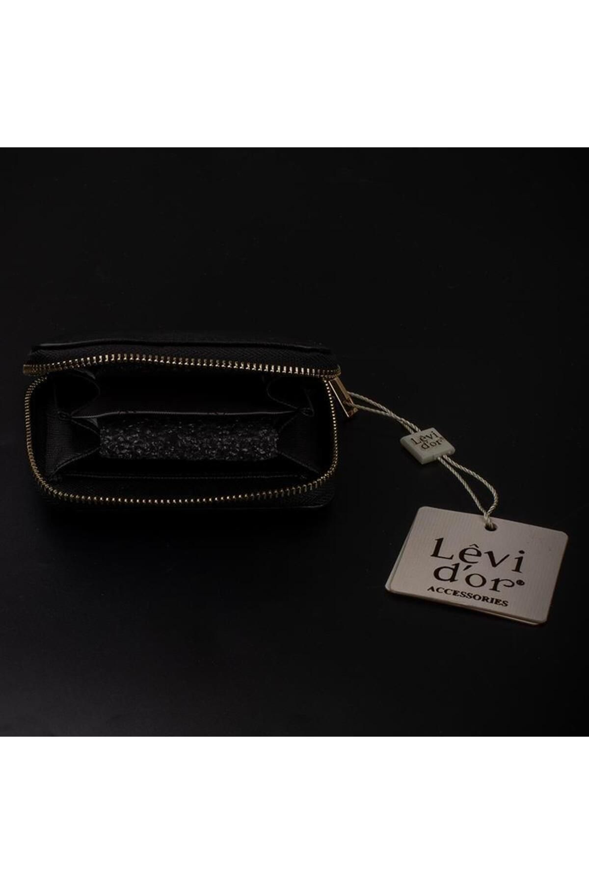 کیف پول مشکی زنانه کوچک مسطح سیاه Levidor