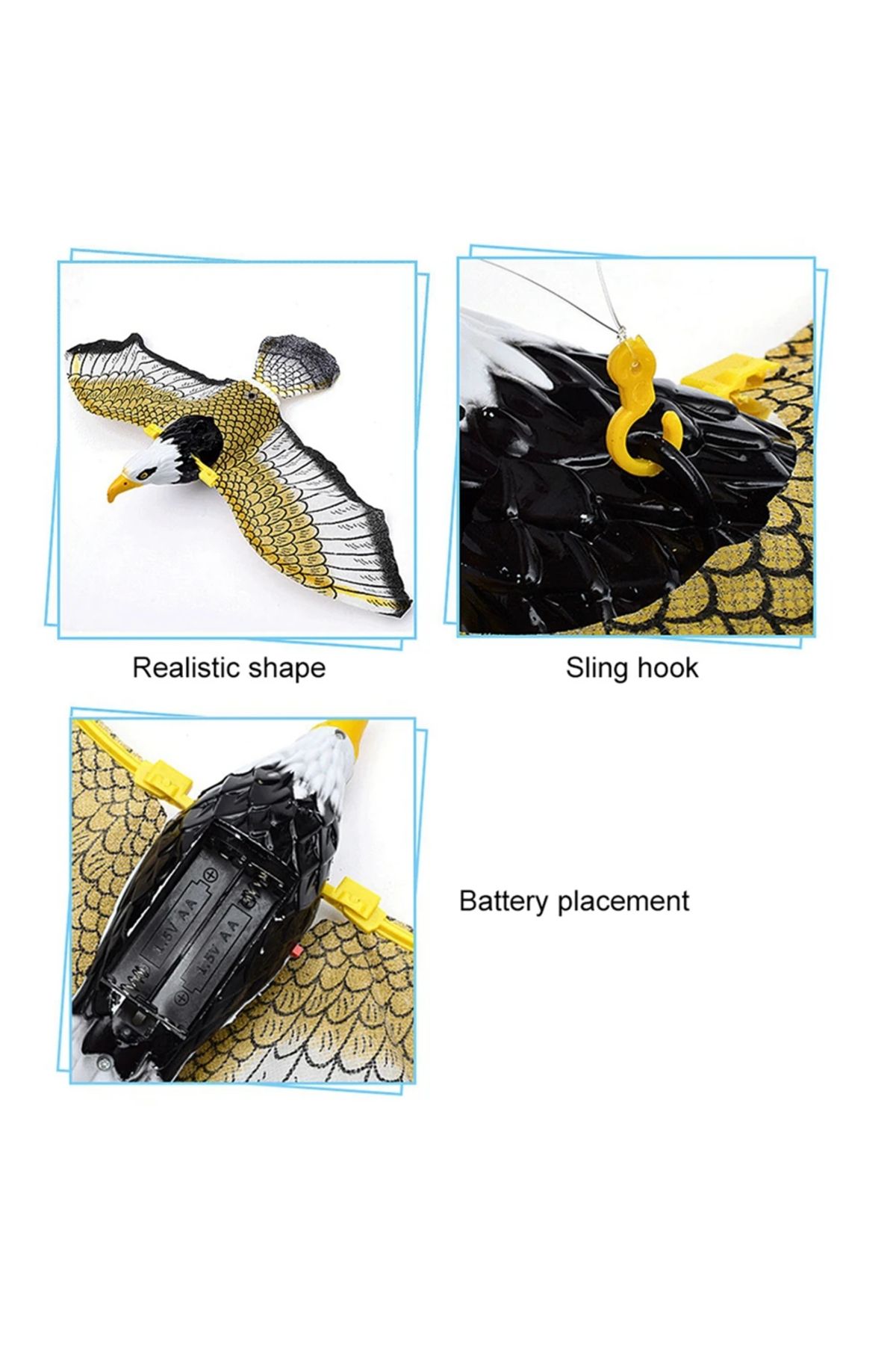 sebura-Hanging Flying Bird Cat Toy - Simulation Flapping Wings Flying Bird Cat Toy 3